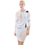 A Minimalist Pattern With Simple Lines And Shapes, Creating A Clean And Modern Aesthetic 05 Quarter Sleeve Hood Bodycon Dress