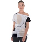 A Minimalist Pattern With Simple Lines And Shapes, Creating A Clean And Modern Aesthetic 05 Off Shoulder Tie-Up T-Shirt