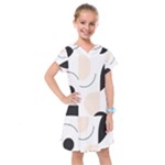 A Minimalist Pattern With Simple Lines And Shapes, Creating A Clean And Modern Aesthetic 05 Kids  Drop Waist Dress