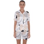 A Minimalist Pattern With Simple Lines And Shapes, Creating A Clean And Modern Aesthetic 05 Satin Short Sleeve Pajamas Set