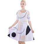 A Minimalist Pattern With Simple Lines And Shapes, Creating A Clean And Modern Aesthetic 05 Quarter Sleeve A-Line Dress