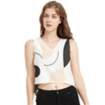 A Minimalist Pattern With Simple Lines And Shapes, Creating A Clean And Modern Aesthetic 05 V-Neck Cropped Tank Top