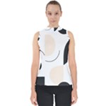 A Minimalist Pattern With Simple Lines And Shapes, Creating A Clean And Modern Aesthetic 05 Mock Neck Shell Top