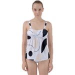 A Minimalist Pattern With Simple Lines And Shapes, Creating A Clean And Modern Aesthetic 05 Twist Front Tankini Set