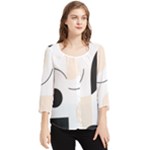 A Minimalist Pattern With Simple Lines And Shapes, Creating A Clean And Modern Aesthetic 05 Chiffon Quarter Sleeve Blouse