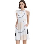 A Minimalist Pattern With Simple Lines And Shapes, Creating A Clean And Modern Aesthetic 05 Cocktail Party Halter Sleeveless Dress With Pockets