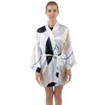 A Minimalist Pattern With Simple Lines And Shapes, Creating A Clean And Modern Aesthetic 05 Long Sleeve Satin Kimono