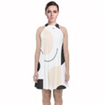 A Minimalist Pattern With Simple Lines And Shapes, Creating A Clean And Modern Aesthetic 05 Velvet Halter Neckline Dress 