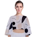 A Minimalist Pattern With Simple Lines And Shapes, Creating A Clean And Modern Aesthetic 05 Tie Back Butterfly Sleeve Chiffon Top