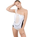 A Minimalist Pattern With Simple Lines And Shapes, Creating A Clean And Modern Aesthetic 05 Frilly One Shoulder Swimsuit