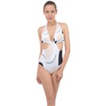 A Minimalist Pattern With Simple Lines And Shapes, Creating A Clean And Modern Aesthetic 05 Halter Front Plunge Swimsuit