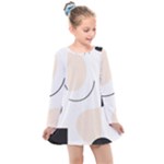 A Minimalist Pattern With Simple Lines And Shapes, Creating A Clean And Modern Aesthetic 05 Kids  Long Sleeve Dress