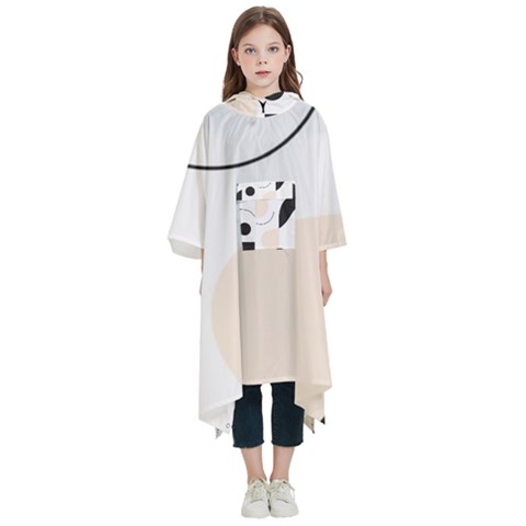 A Minimalist Pattern With Simple Lines And Shapes, Creating A Clean And Modern Aesthetic 05 Kids  Hooded Rain Ponchos from ArtsNow.com