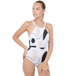 A Minimalist Pattern With Simple Lines And Shapes, Creating A Clean And Modern Aesthetic 05 High Neck One Piece Swimsuit