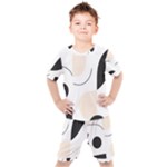 A Minimalist Pattern With Simple Lines And Shapes, Creating A Clean And Modern Aesthetic 05 Kids  T-Shirt and Shorts Set