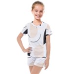 A Minimalist Pattern With Simple Lines And Shapes, Creating A Clean And Modern Aesthetic 05 Kids  Mesh T-Shirt and Shorts Set