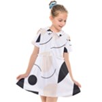 A Minimalist Pattern With Simple Lines And Shapes, Creating A Clean And Modern Aesthetic 05 Kids  Short Sleeve Shirt Dress