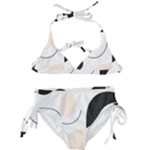 A Minimalist Pattern With Simple Lines And Shapes, Creating A Clean And Modern Aesthetic 05 Kids  Classic Bikini Set