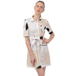 A Minimalist Pattern With Simple Lines And Shapes, Creating A Clean And Modern Aesthetic 05 Belted Shirt Dress