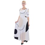 A Minimalist Pattern With Simple Lines And Shapes, Creating A Clean And Modern Aesthetic 05 Half Sleeves Maxi Dress