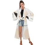 A Minimalist Pattern With Simple Lines And Shapes, Creating A Clean And Modern Aesthetic 05 Maxi Kimono