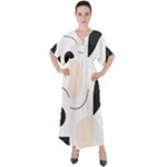 A Minimalist Pattern With Simple Lines And Shapes, Creating A Clean And Modern Aesthetic 05 V-Neck Boho Style Maxi Dress