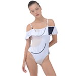 A Minimalist Pattern With Simple Lines And Shapes, Creating A Clean And Modern Aesthetic 05 Frill Detail One Piece Swimsuit