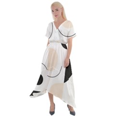 Cross Front Sharkbite Hem Maxi Dress 