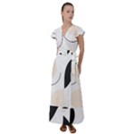 A Minimalist Pattern With Simple Lines And Shapes, Creating A Clean And Modern Aesthetic 05 Flutter Sleeve Maxi Dress