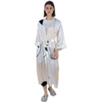 A Minimalist Pattern With Simple Lines And Shapes, Creating A Clean And Modern Aesthetic 05 Maxi Satin Kimono