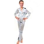 A Minimalist Pattern With Simple Lines And Shapes, Creating A Clean And Modern Aesthetic 05 Kids  Satin Long Sleeve Pajamas Set