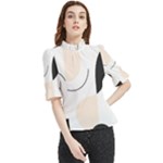 A Minimalist Pattern With Simple Lines And Shapes, Creating A Clean And Modern Aesthetic 05 Frill Neck Blouse