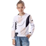 A Minimalist Pattern With Simple Lines And Shapes, Creating A Clean And Modern Aesthetic 05 Kids  Long Sleeve T-Shirt with Frill 