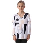 A Minimalist Pattern With Simple Lines And Shapes, Creating A Clean And Modern Aesthetic 05 Kids  V Neck Casual Top