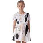 A Minimalist Pattern With Simple Lines And Shapes, Creating A Clean And Modern Aesthetic 05 Kids  Short Sleeve Pinafore Style Dress