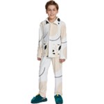 A Minimalist Pattern With Simple Lines And Shapes, Creating A Clean And Modern Aesthetic 05 Kids  Long Sleeve Velvet Pajamas Set