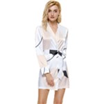 A Minimalist Pattern With Simple Lines And Shapes, Creating A Clean And Modern Aesthetic 05 Long Sleeve Satin Robe