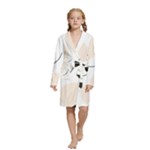 A Minimalist Pattern With Simple Lines And Shapes, Creating A Clean And Modern Aesthetic 05 Kids  Long Sleeve Velvet Lounge Robe