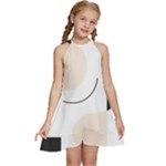 A Minimalist Pattern With Simple Lines And Shapes, Creating A Clean And Modern Aesthetic 05 Kids  Halter Collar Waist Tie Chiffon Dress