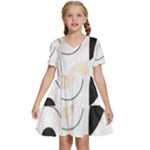 A Minimalist Pattern With Simple Lines And Shapes, Creating A Clean And Modern Aesthetic 05 Kids  Short Sleeve Tiered Mini Dress