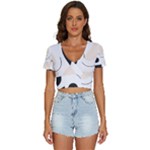 A Minimalist Pattern With Simple Lines And Shapes, Creating A Clean And Modern Aesthetic 05 V-Neck Crop Top