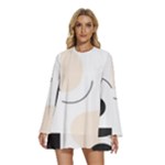 A Minimalist Pattern With Simple Lines And Shapes, Creating A Clean And Modern Aesthetic 05 Round Neck Long Sleeve Bohemian Style Chiffon Mini Dress