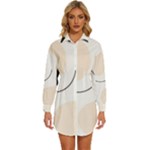 A Minimalist Pattern With Simple Lines And Shapes, Creating A Clean And Modern Aesthetic 05 Womens Long Sleeve Shirt Dress