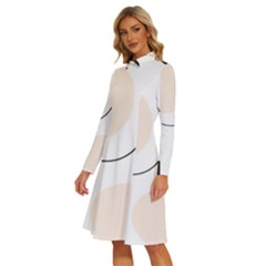 Long Sleeve Shirt Collar A-Line Dress 