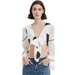 A Minimalist Pattern With Simple Lines And Shapes, Creating A Clean And Modern Aesthetic 05 Trumpet Sleeve Cropped Top