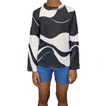 A Minimalist Pattern With Simple Lines And Shapes, Creating A Clean And Modern Aesthetic 06 Kids  Long Sleeve Swimwear