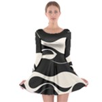 A Minimalist Pattern With Simple Lines And Shapes, Creating A Clean And Modern Aesthetic 06 Long Sleeve Skater Dress