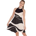 A Minimalist Pattern With Simple Lines And Shapes, Creating A Clean And Modern Aesthetic 06 Sleeveless Halter Neck A-Line Dress