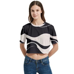 Women s Round Neck Short Sleeve Crop Top 