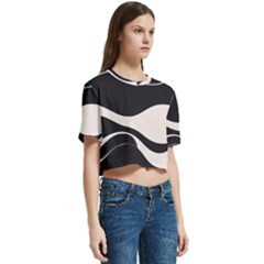 Women s Round Neck Short Sleeve Crop Top 